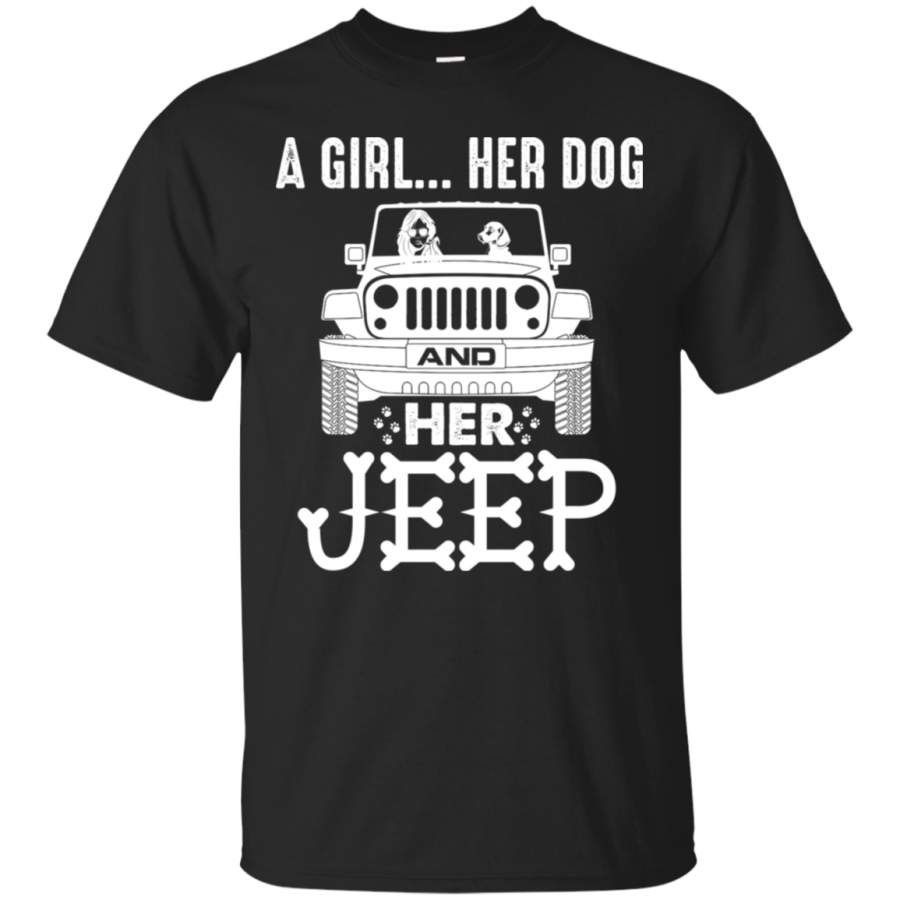 AGR A Girl Her Dog and Her Jeep Funny T-Shirt