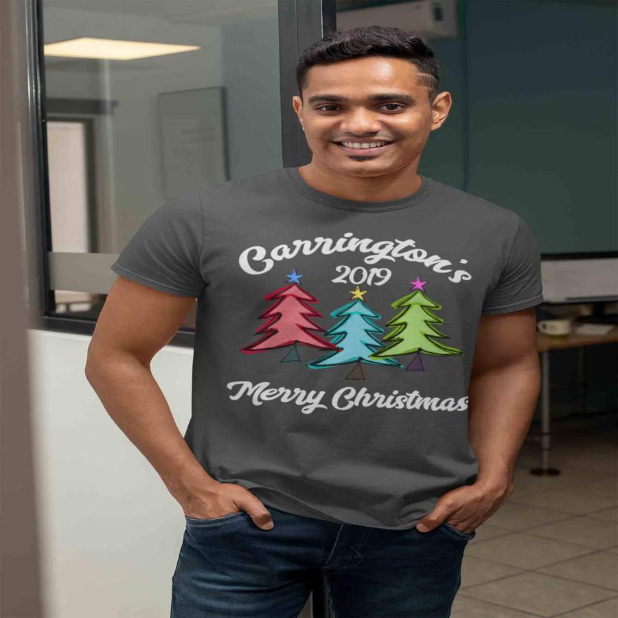 Men's Personalized Christmas Shirt Custom Family Christmas Tree Shirt Cute Matching Christmas Shirts Trees Christmas Pajama Shirt