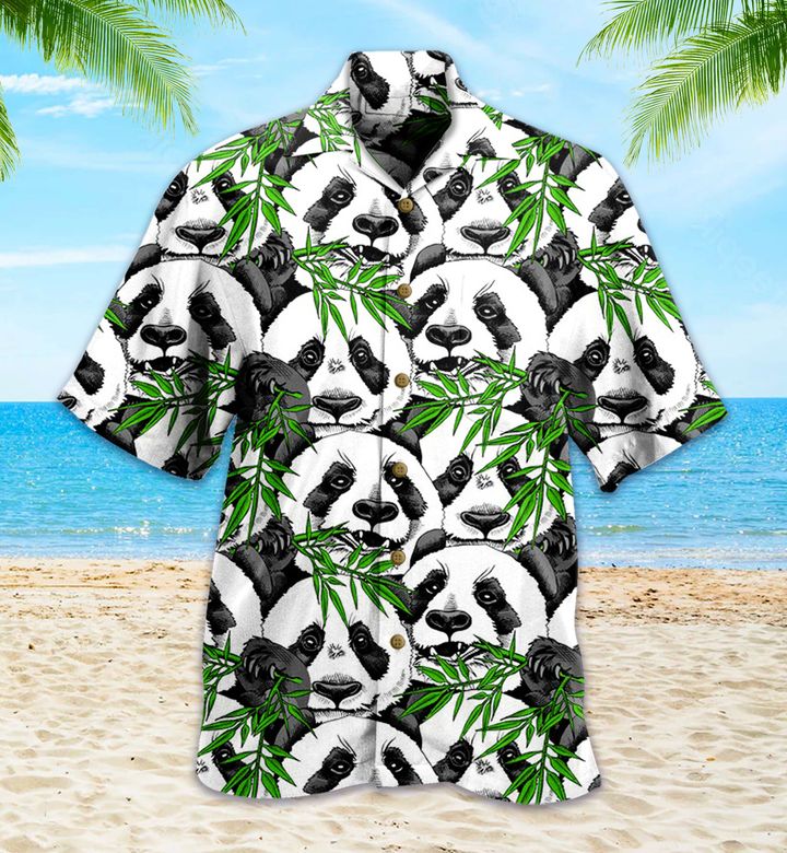 Panda Eat Bamboo Patterns 3D Hawaiian Shirt