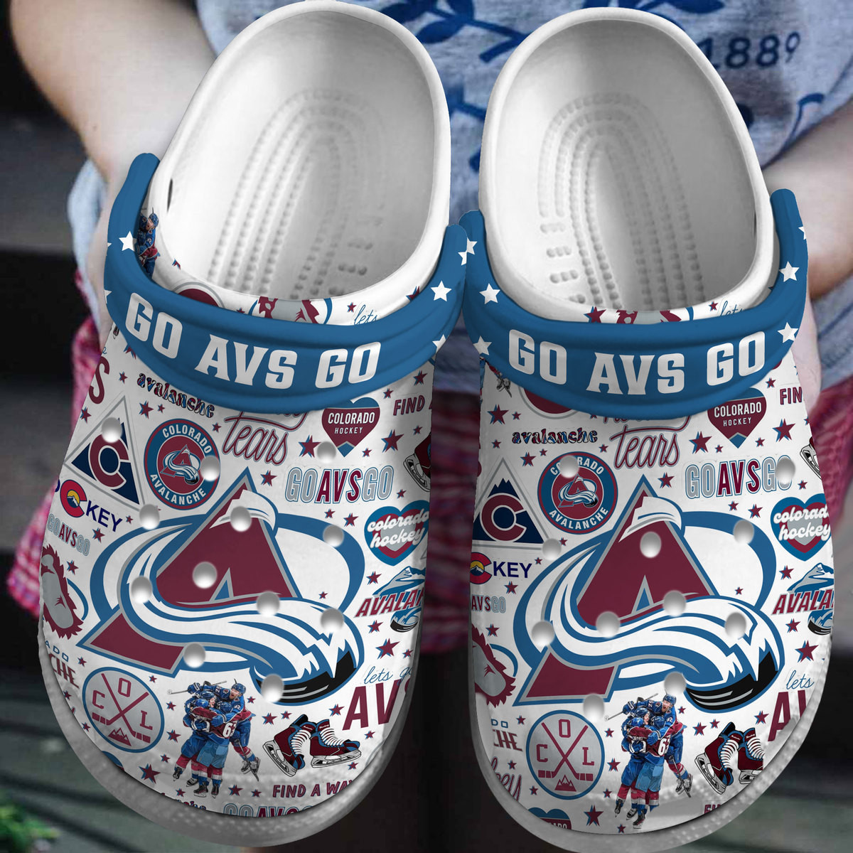 Colorado Avalanche NHL Sport Crocs Crocband Clogs Shoes Comfortable For Men Women and Kids 2