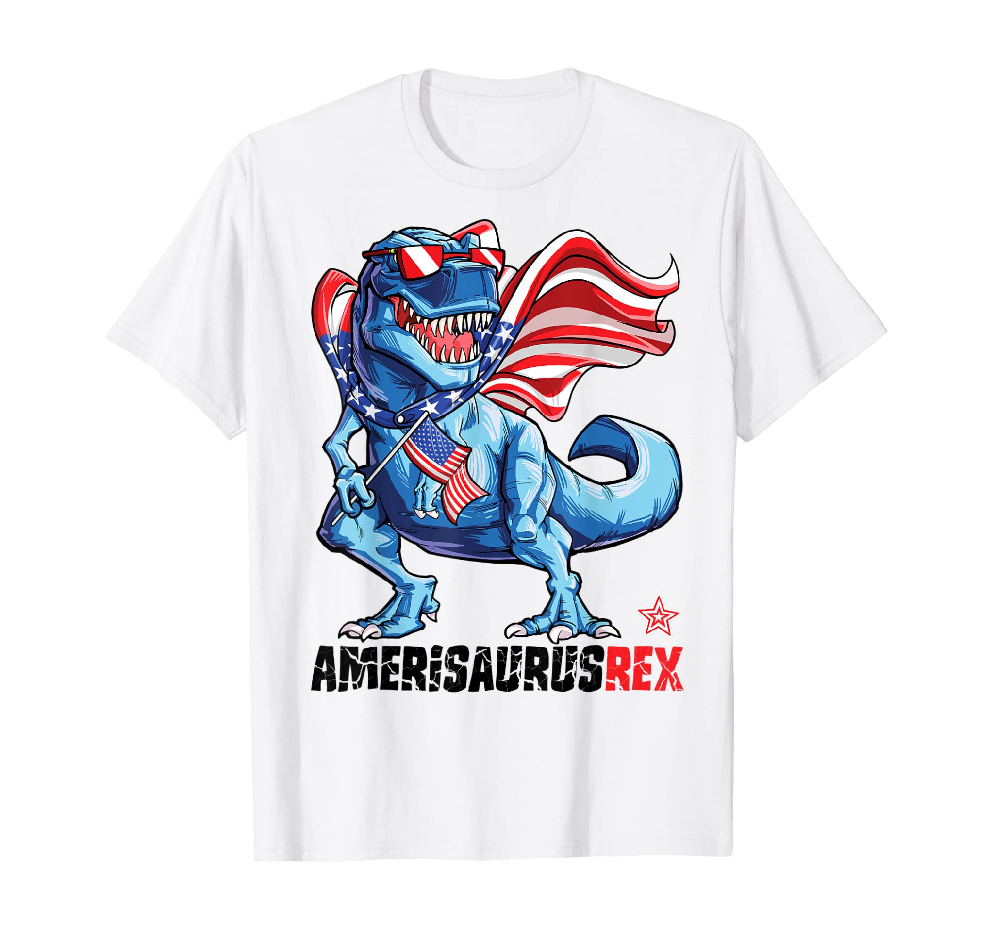 Dinosaur 4th of July T Rex Shirt Amerisaurus American Flag T-Shirt