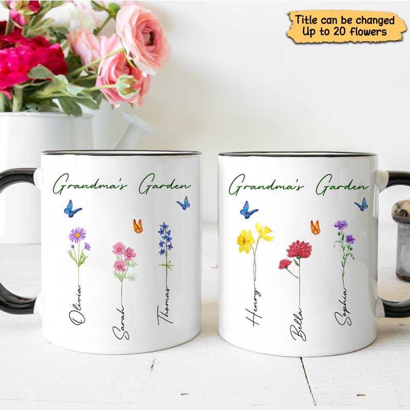 Family Birth Months Flowers Personalized Mug