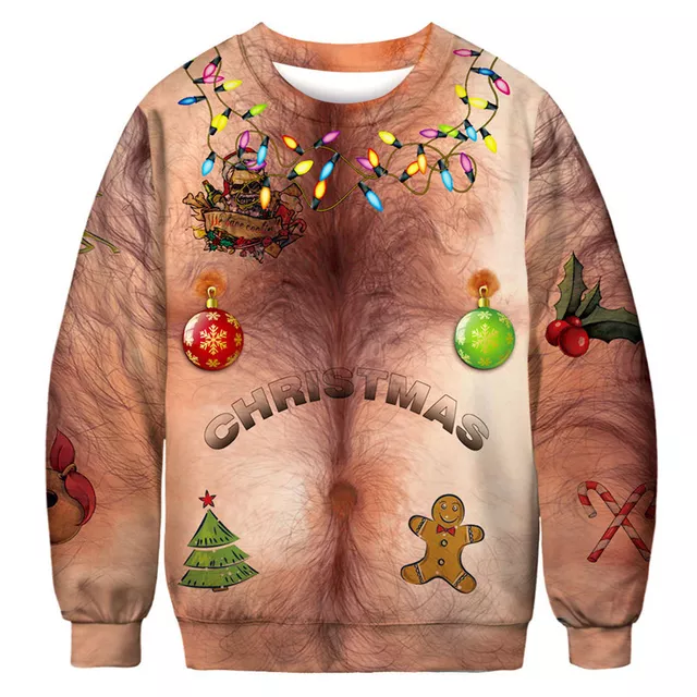 Autumn Winter Ugly Christmas Sweater Men Women Xmas Hoodie Sweatshirt 3D Funny Printed Holiday Party Sweaters Jumpers Tops alx