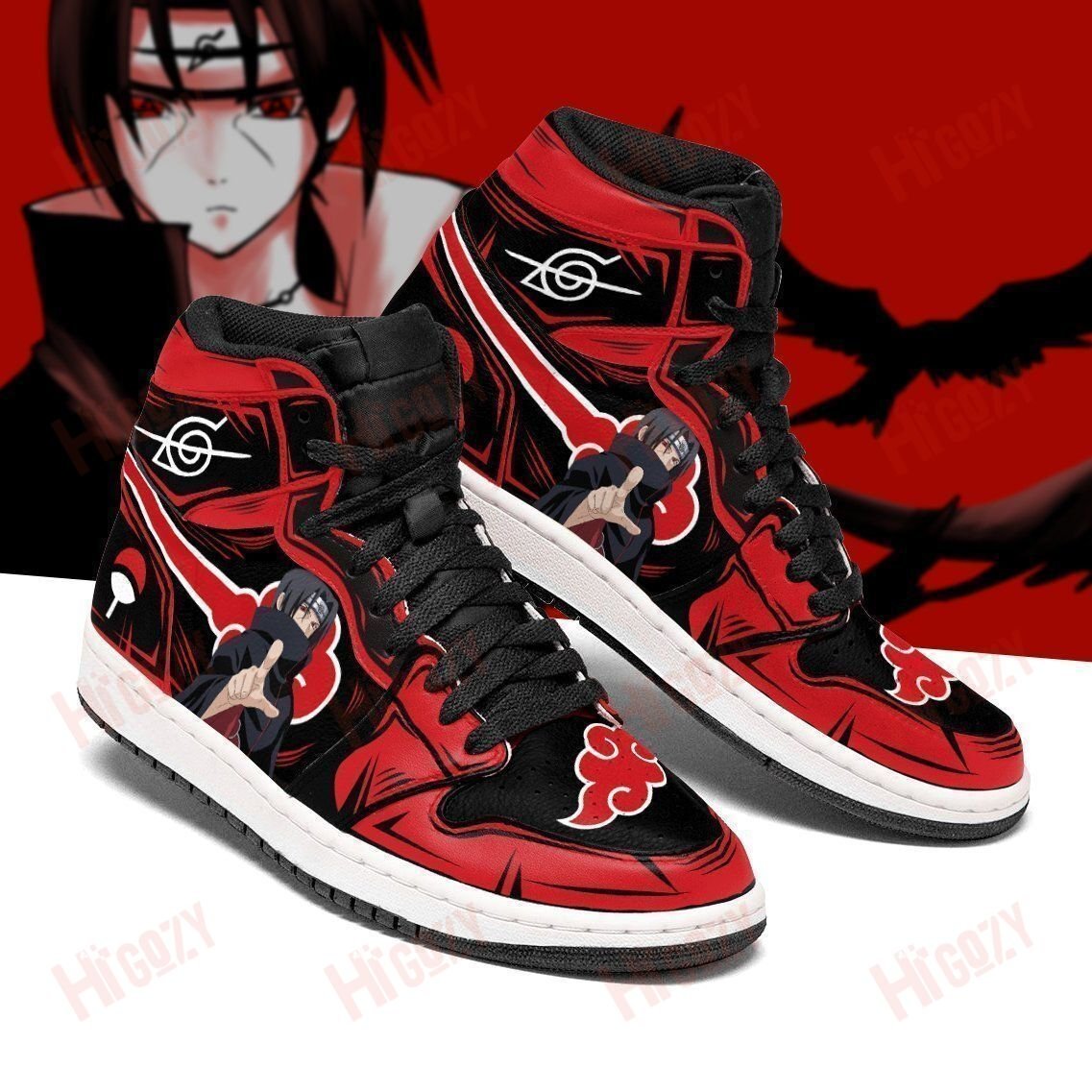 Uchiha Itachi Anime Manga Air Jordan 1 Jd1 Shoes Birthday Unisex Gift Idea For Fans Him Her Son Boyfriend Girlfriend