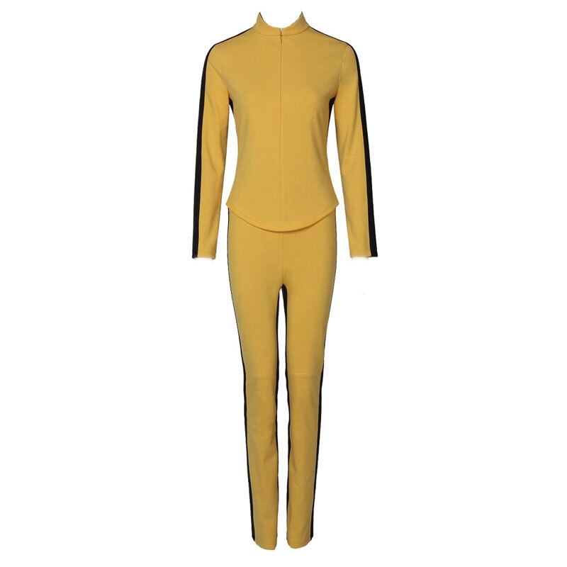 Uma Thurman The Movie Kill Cosplay Bill Costume Women’s Yellow Tight Uniform Suits The Bride Cosplay Halloween Party Costumes alx