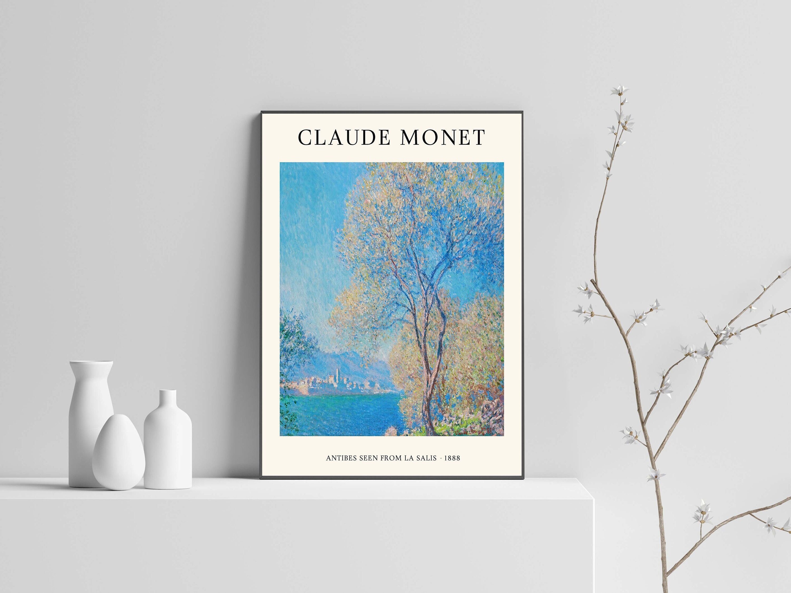 Antibes seen from La Salis Print, Claude Monet Print, Monet Art print, Impressionism, Monet Poster, Monet Vintage Wall art Sizes A2 A3 A4