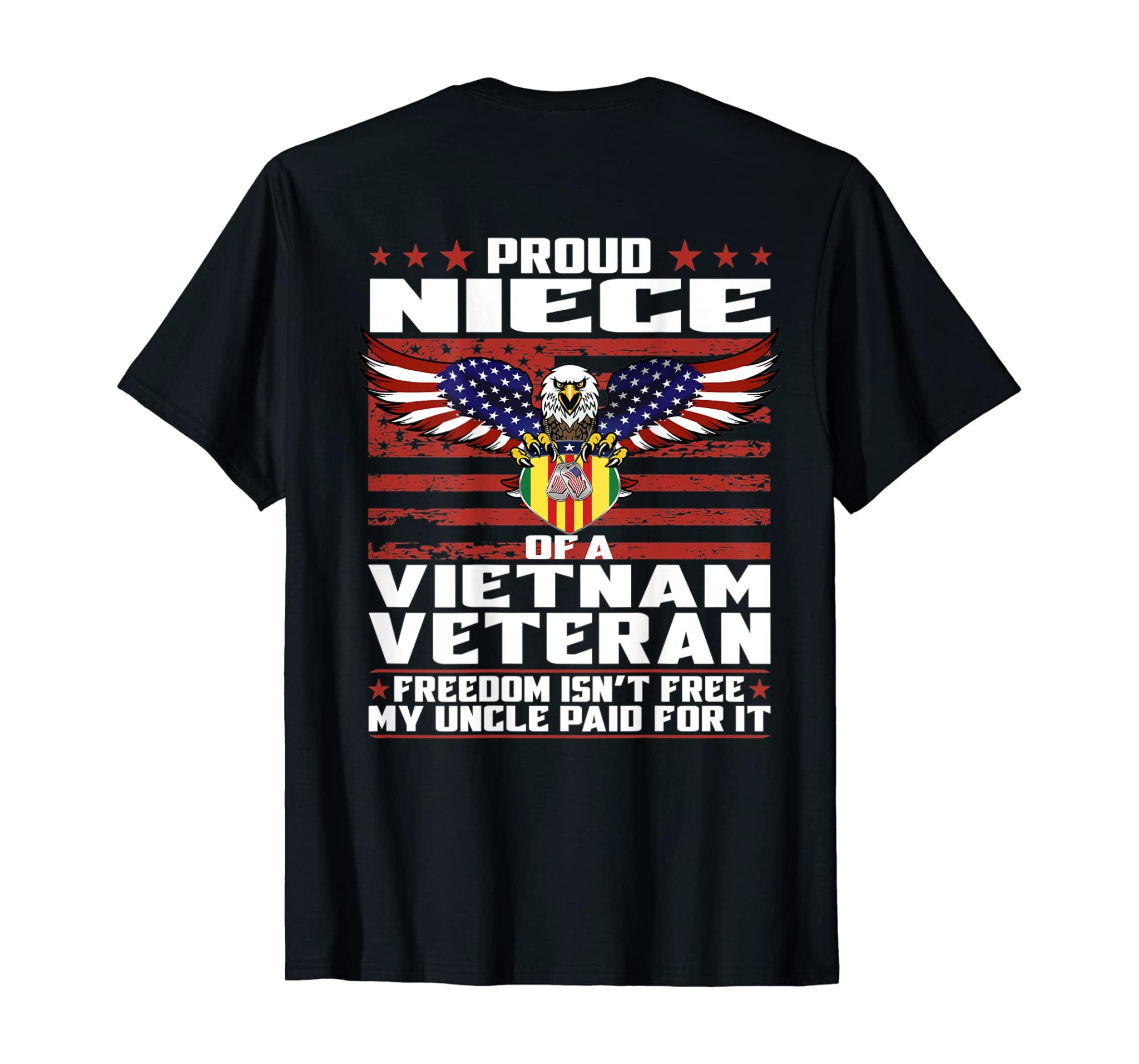 Proud Niece Of A Vietnam Veteran Ribbon Patriotic Family T-Shirt