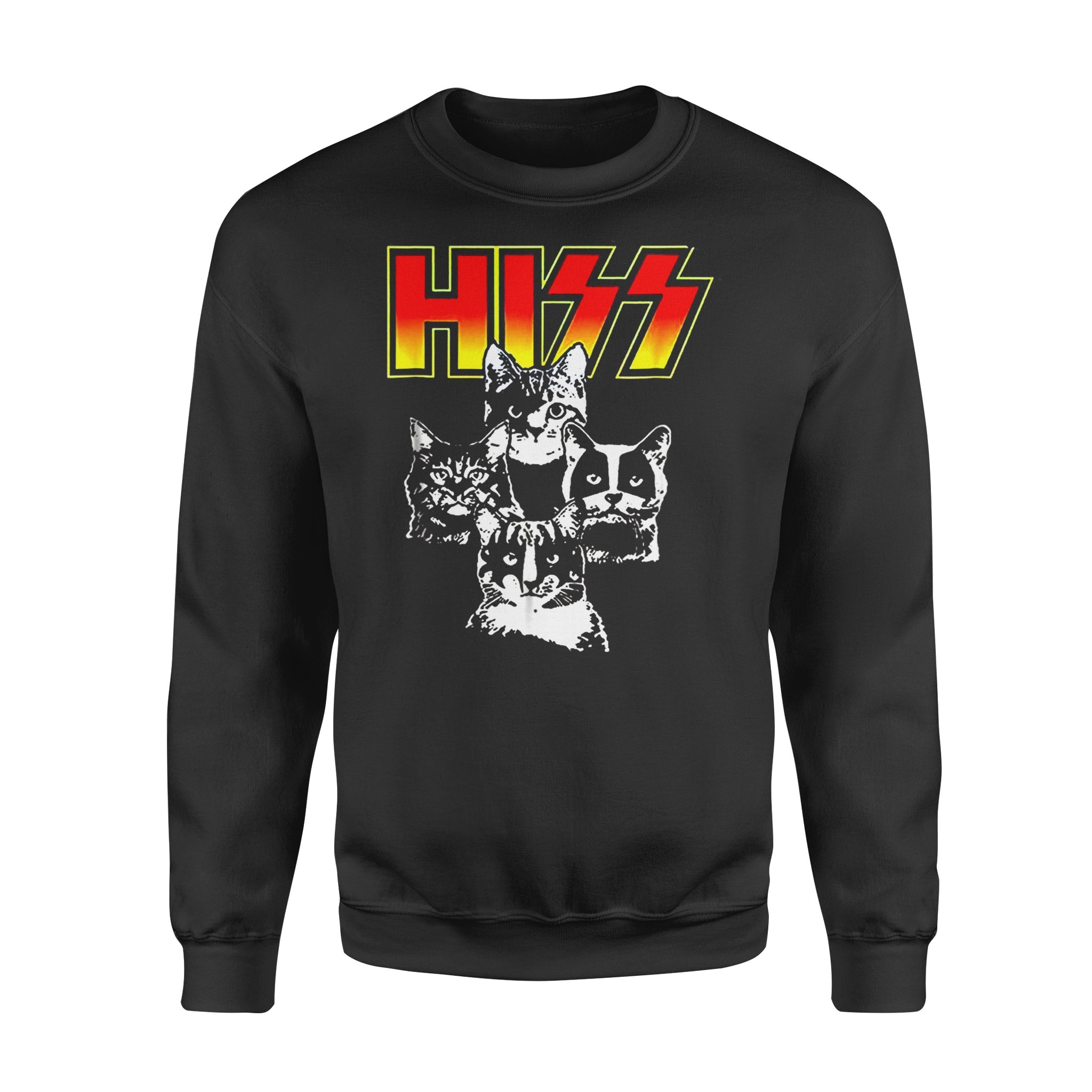 Cat Gift Idea – Hiss Funny Cute Cat Mom Kitten Cats For Rock Lovers – Standard Fleece Sweatshirt