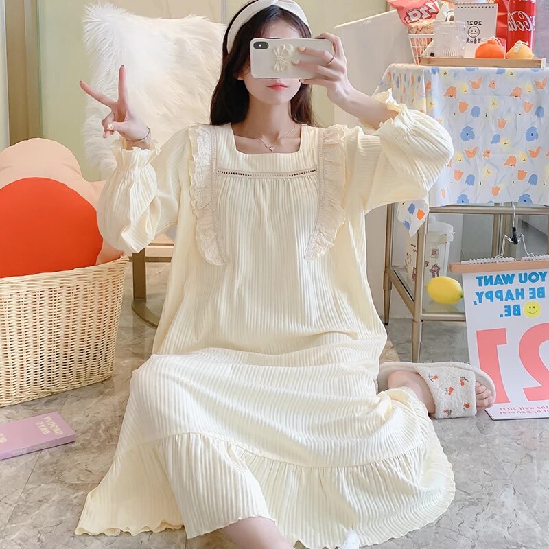 100% Cotton Maternity Nursing Long Night Dress Large Size Loose Robe Clothes for Pregnant Women Summer Pregnancy Sleep Home Wear alx