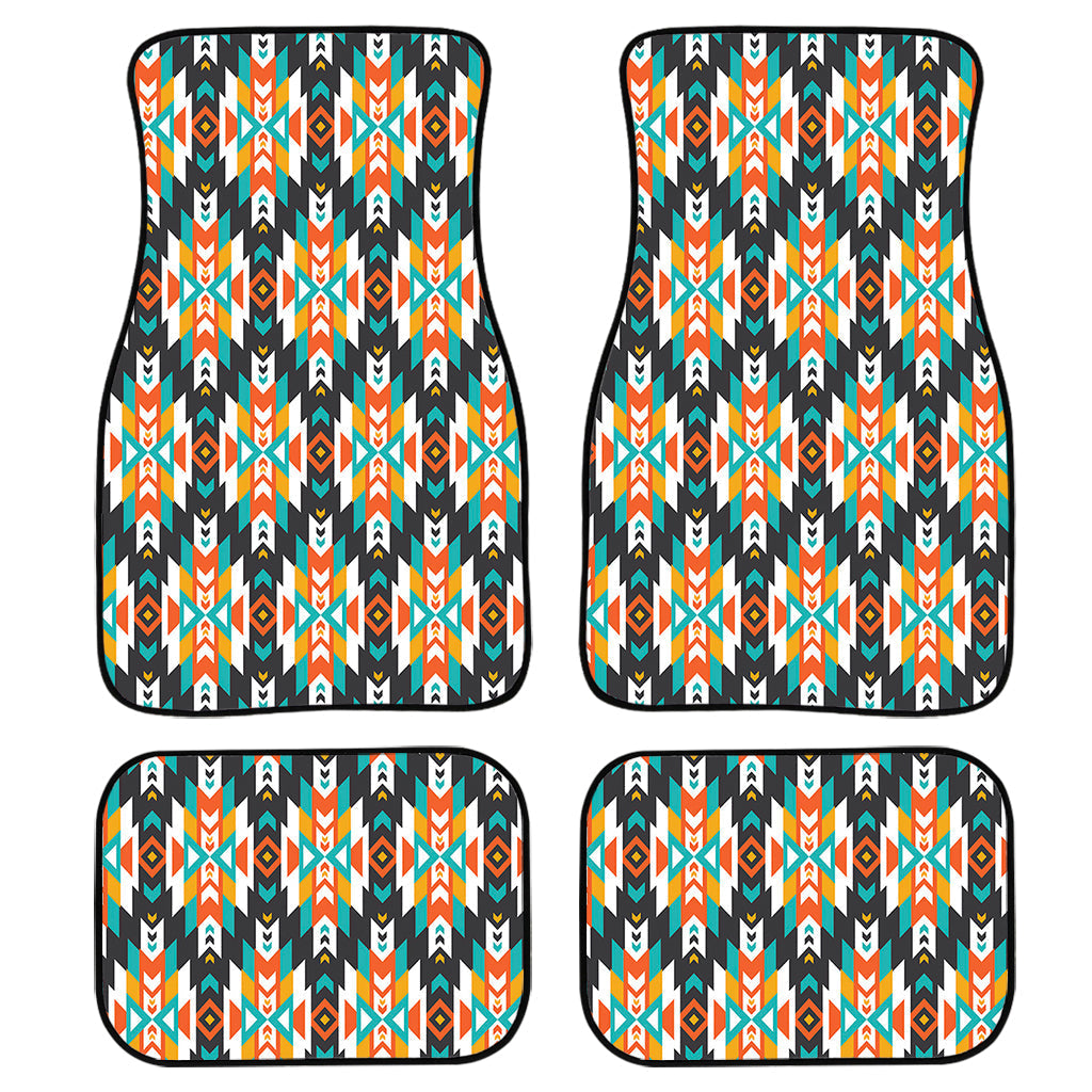 Tribal Native American Pattern Print Front And Back Car Floor Mats, Front Car Mat