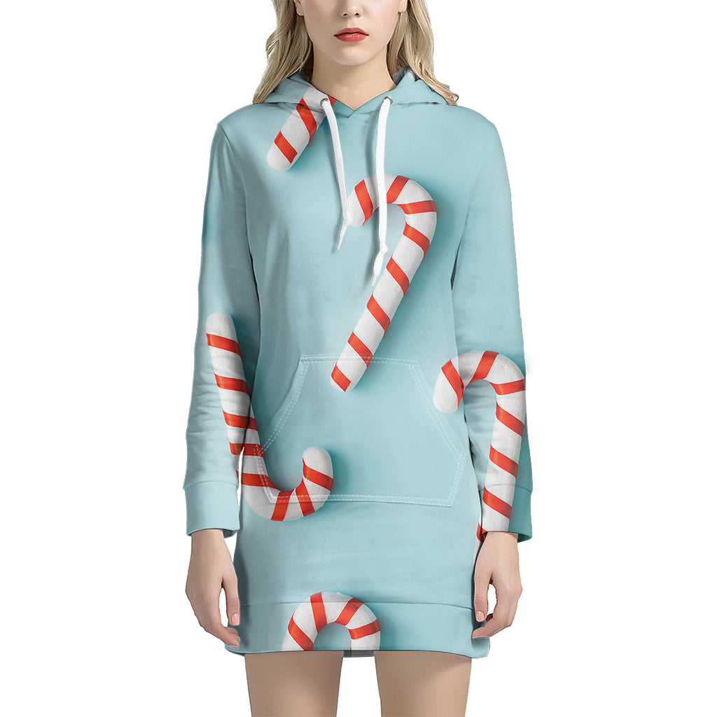 Christmas Candy Candies Pattern Print Women’S Pullover Hoodie Dress