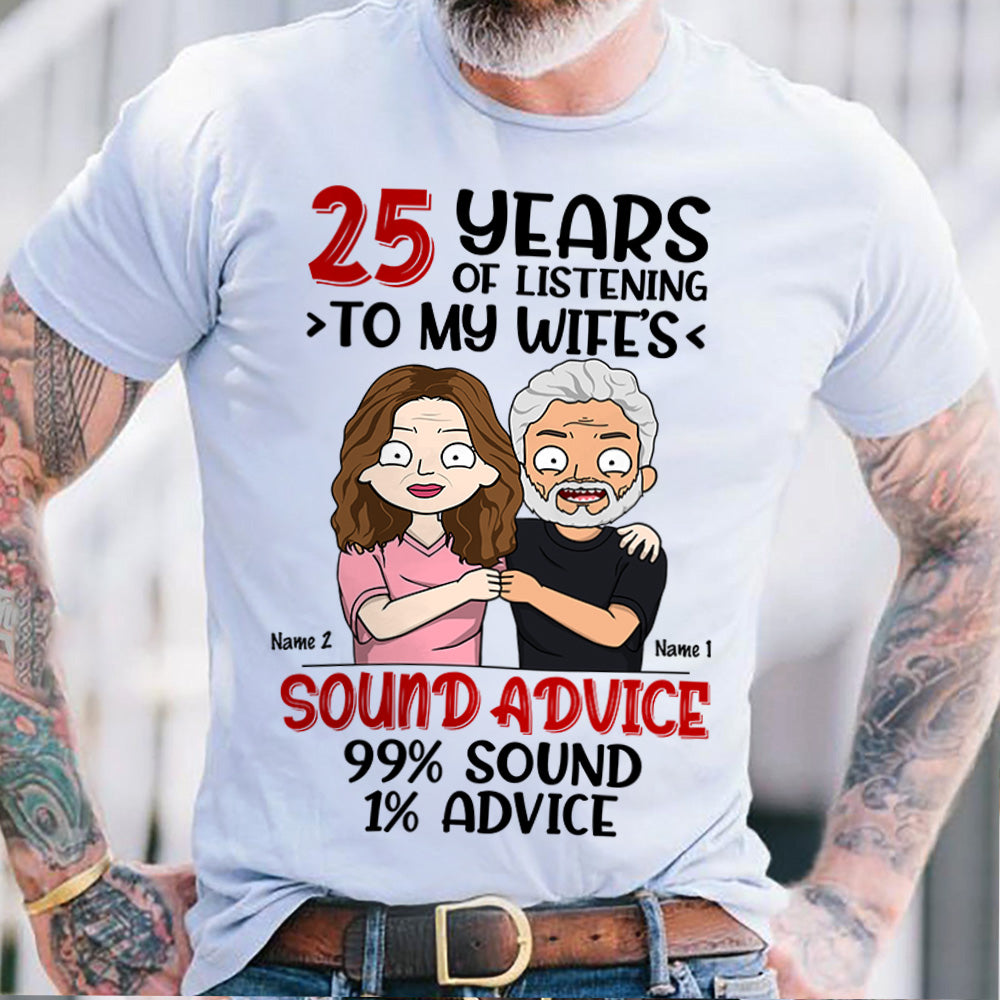 25 Years Wedding Anniversary Listen Husband Wife Essential Shirts For Husband, Trna