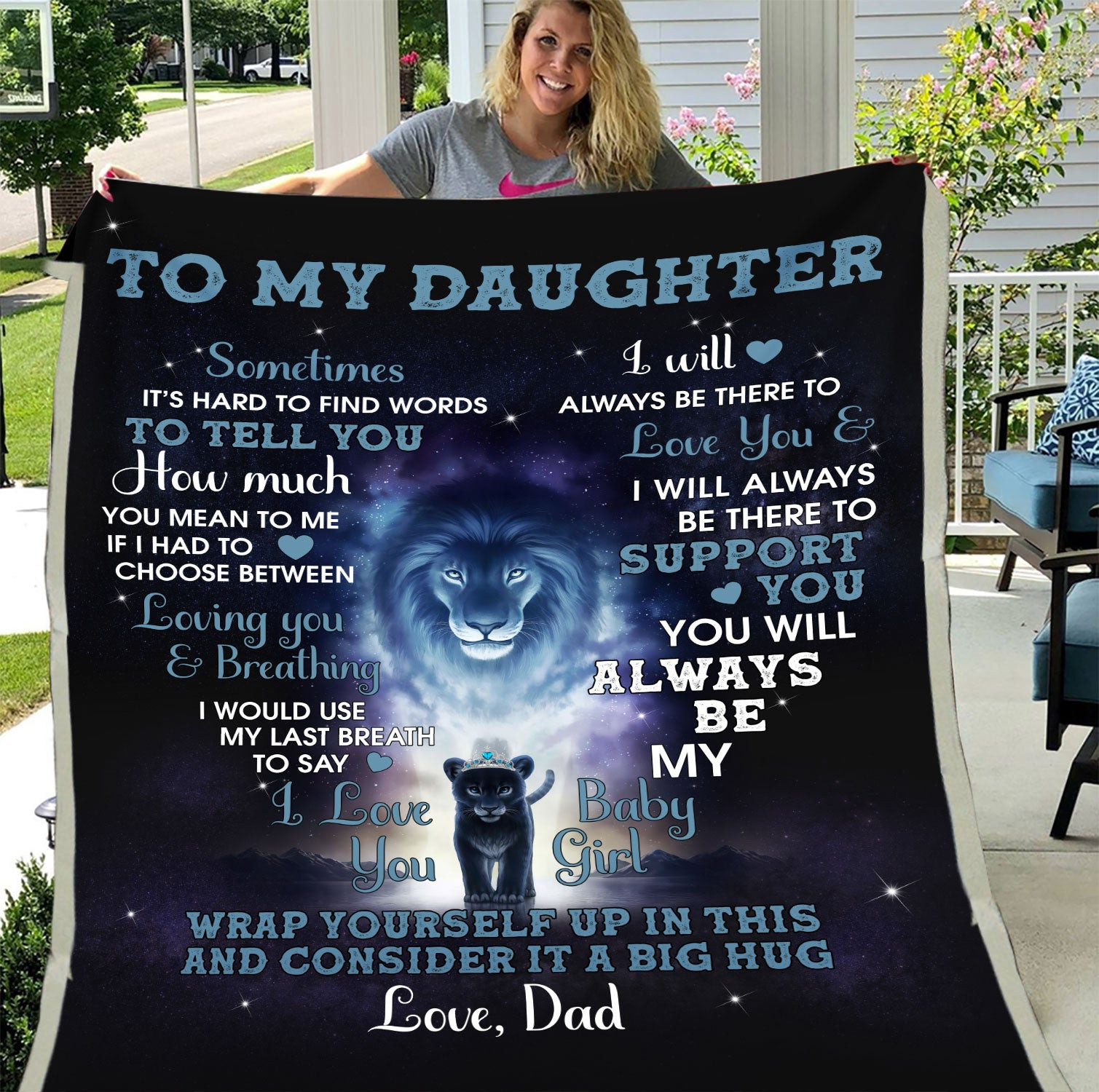 To My Daughter, Sometimes It’S Hard To Find Words To Tell You Lion Fleece Blanket