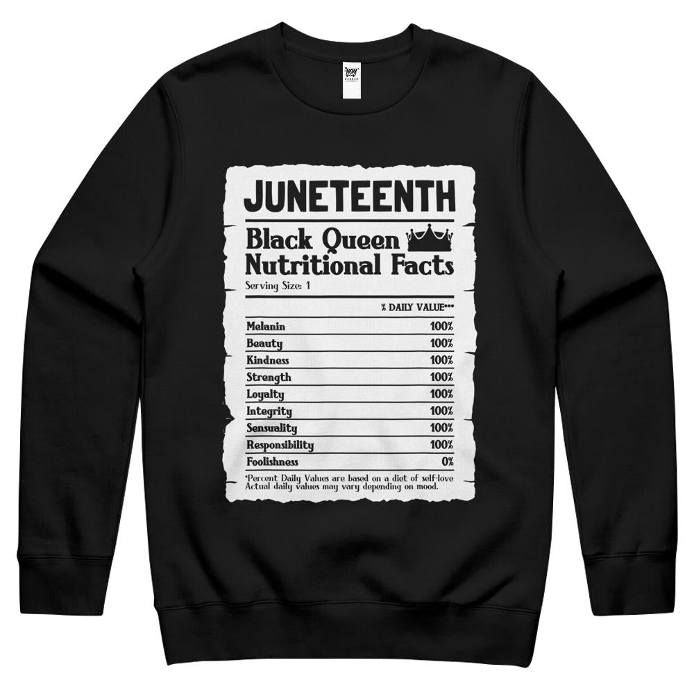 Nutritional Facts Shirt, Nutritional Facts Crewneck Sweatshirt, Black Queen Nutrition Facts, Juneteenth Black Queen Nutritional Facts Melanin Vintage Shirt Crewneck Sweatshirt