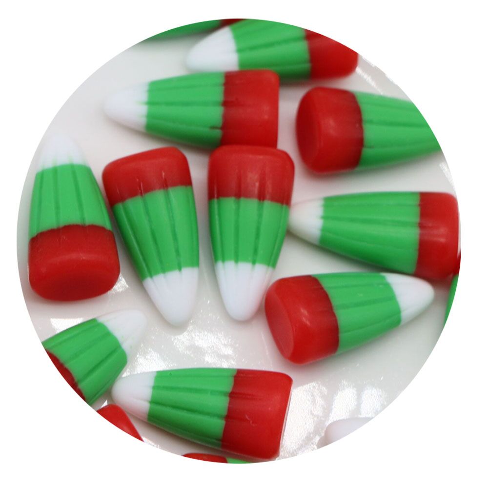 3D Resin Christmas Red Green White 3D Corn Candy Cabochon Art Supply Decoration Charm Craft DIY alx