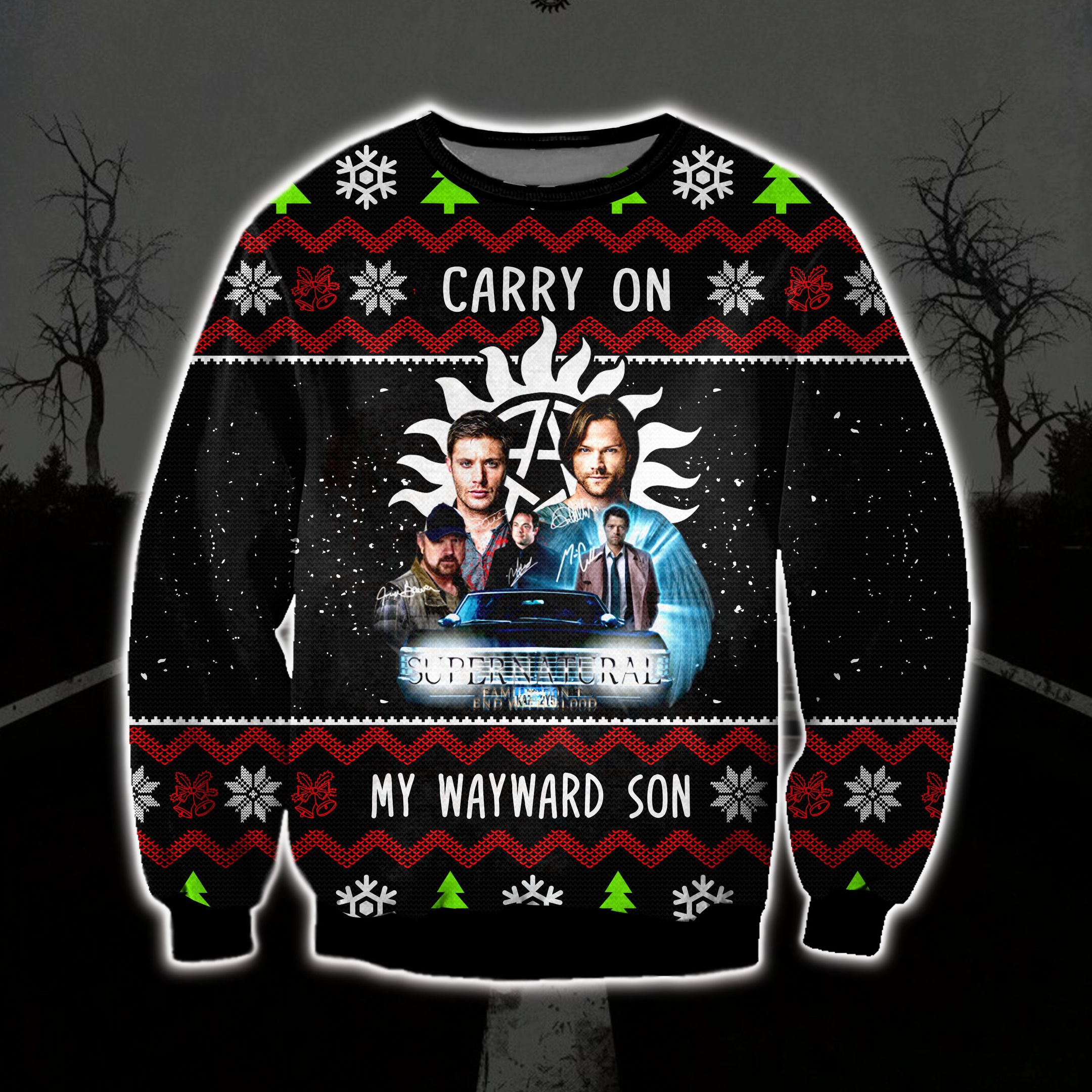 Supernatural Carry On My Wayward Son Ugly Sweater