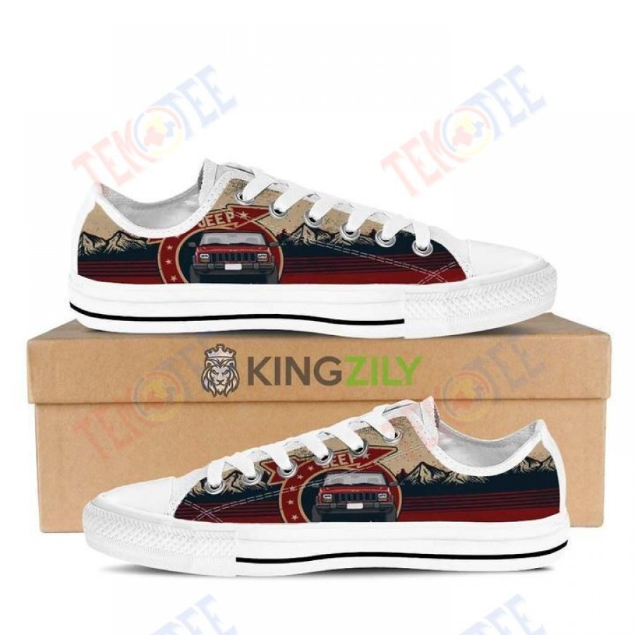 Mens Womens Jeep Christmas Low Top Shoes Custom Print Footwear Converse Sneakers TMT477