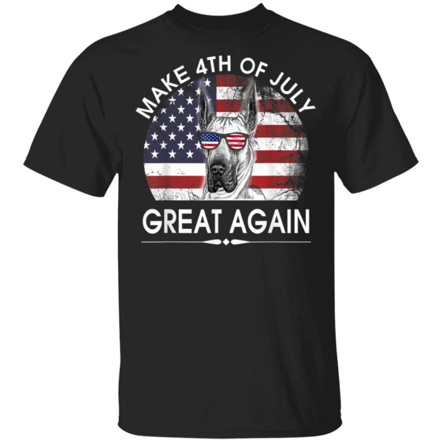 Great Dane Make 4th Of July Great Again Dog flag Patriotic TShirt