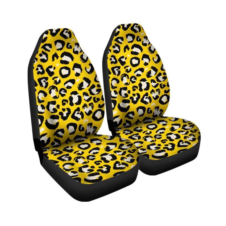 Yellow Leopard Car Seat Covers