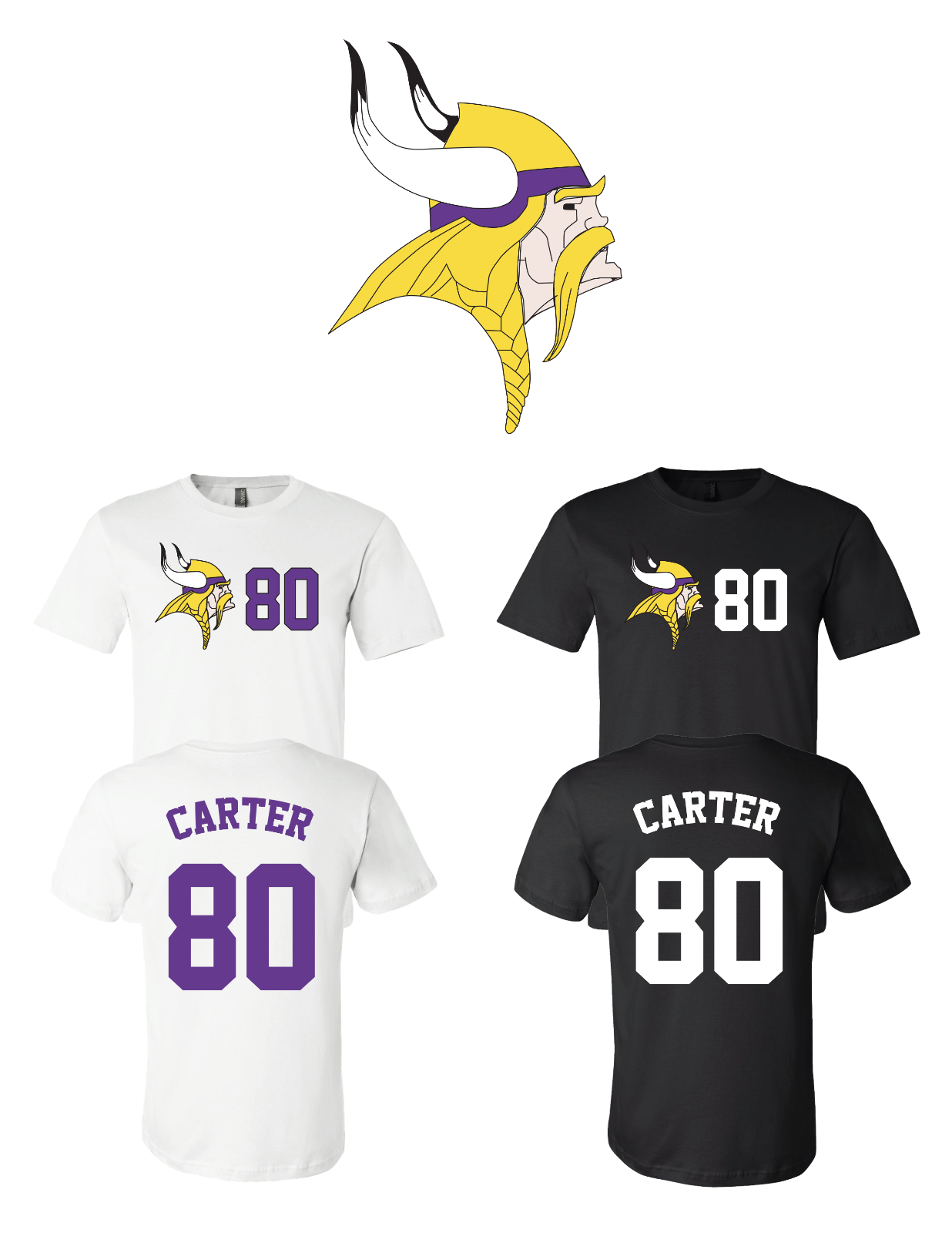 Chris Carter #80 Minnesota Vikings  Jersey Player Shirt