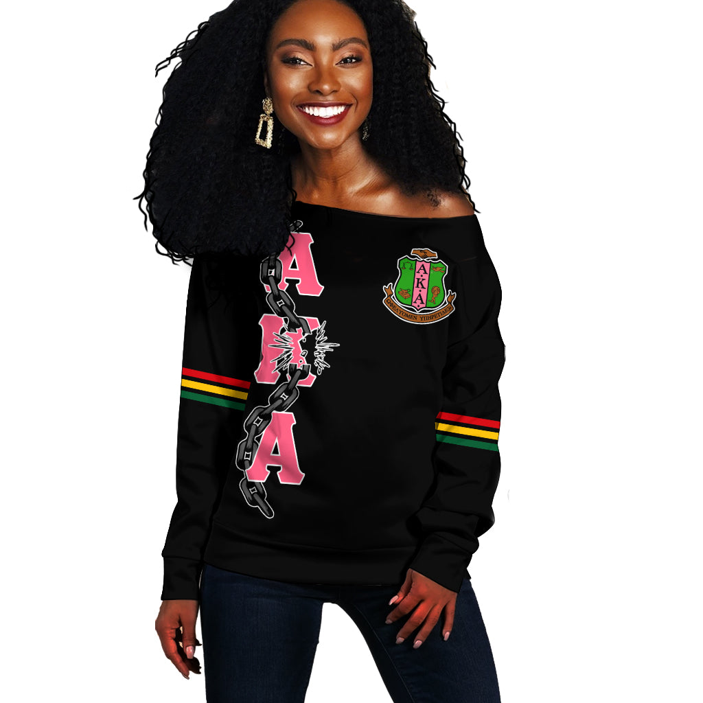 Alpha Kappa Alpha Happy Juneteenth Women Off Shoulder Sweatshirt T09