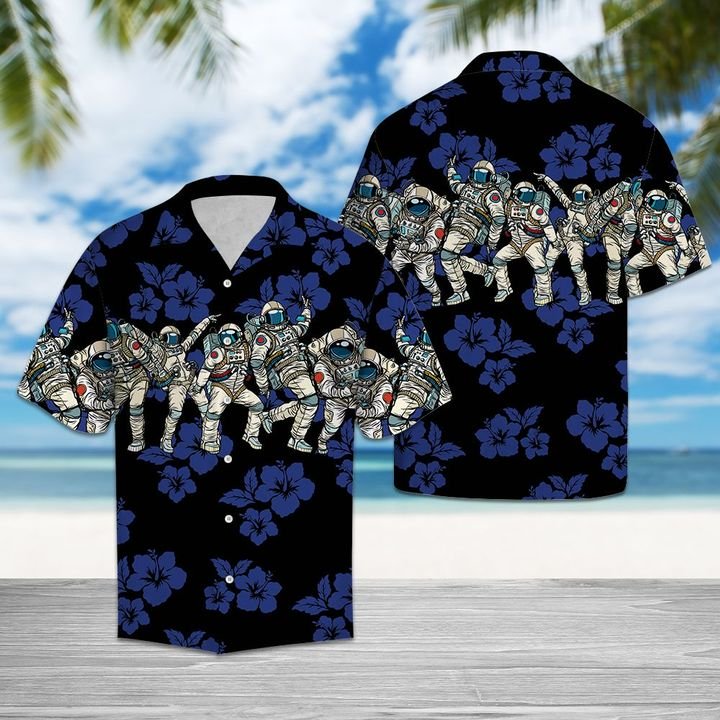 Awesome Astronaut Hawaiian Shirt Summer Button Up For Men, Women, Couple