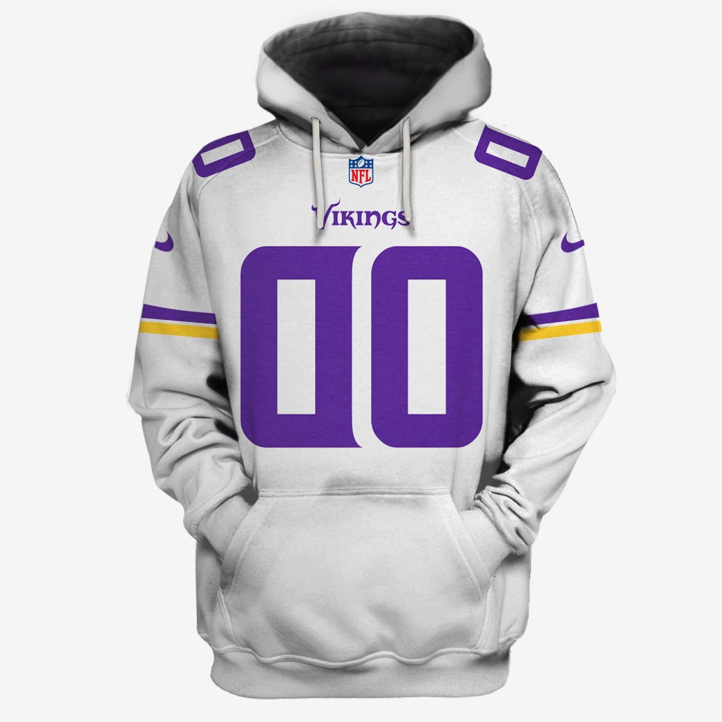 Personalized Minnesota Vikings Jersey 3D All Over Printed For Men Women Personalize Hoodie