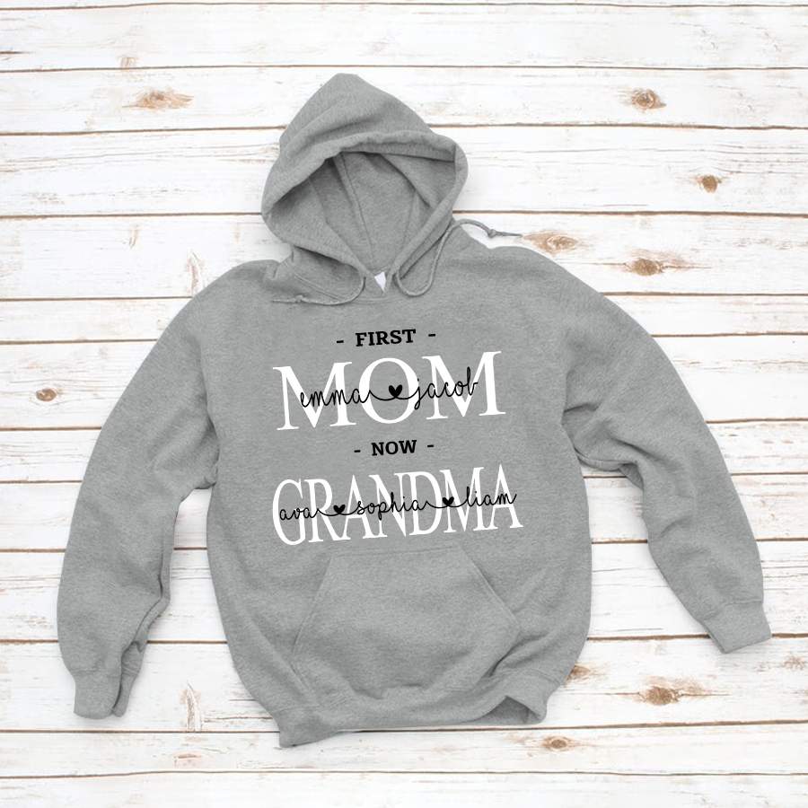 PERSONALIZED FIRST MOM NOW GRANDMA SHIRT