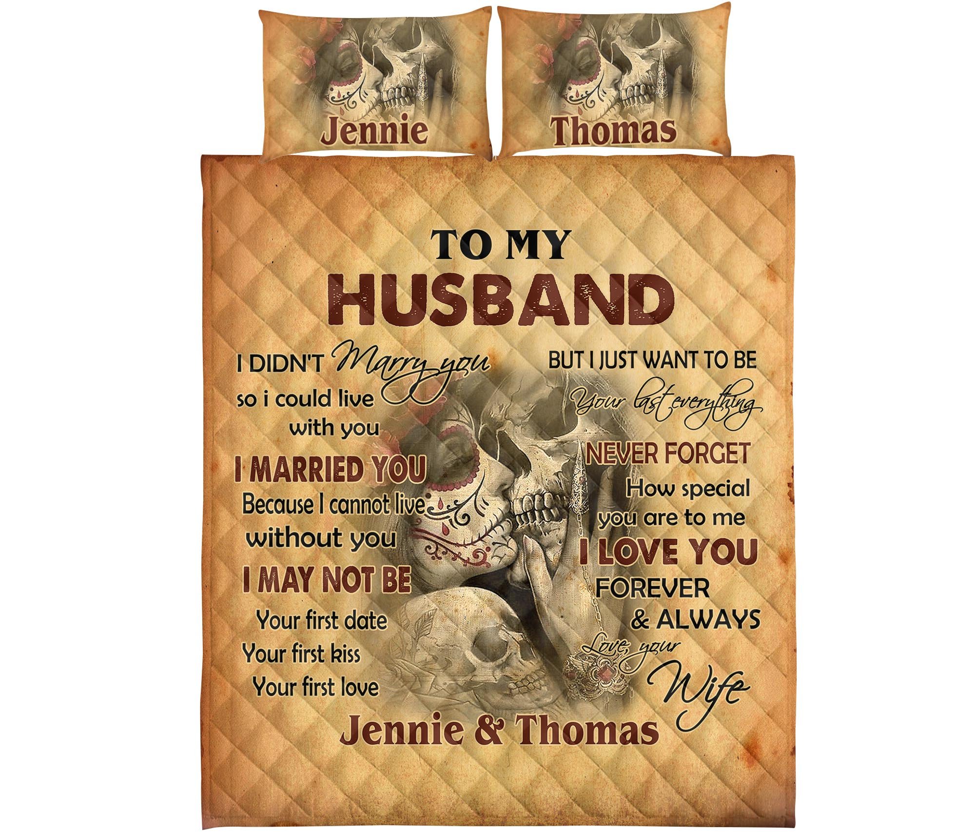 To My Husband Custom Names TG51218 – Quilt Bedding Set