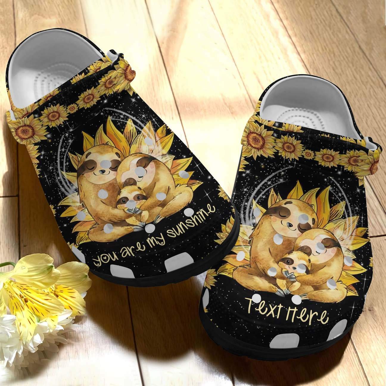 Sloth Personalized Clog, Custom Name, Text, Color, Number Fashion Style For Women, Men, Kid, Print 3D You Are My Sunshine