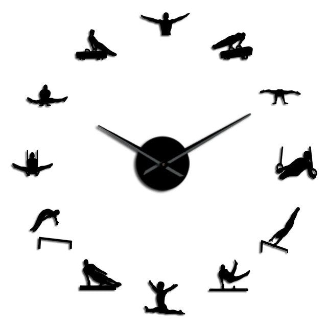 Mens Artistic Gymnastics Long Hands 3D Diy Sportsman Home Decor Wall Clock A42