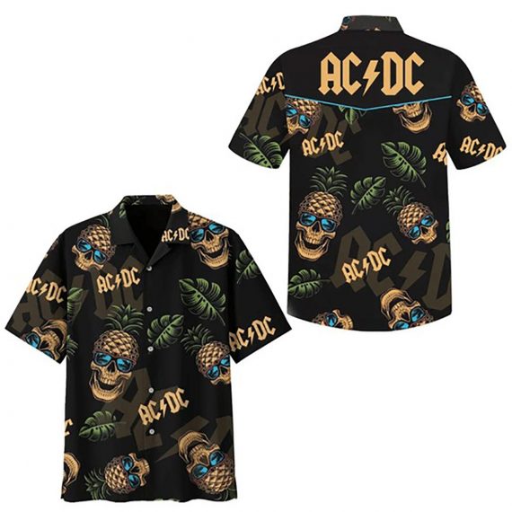 Acdc Rock Band 3 Graphic Hawaiian Shirt Aloha Beach Holiday Casual Ha87413