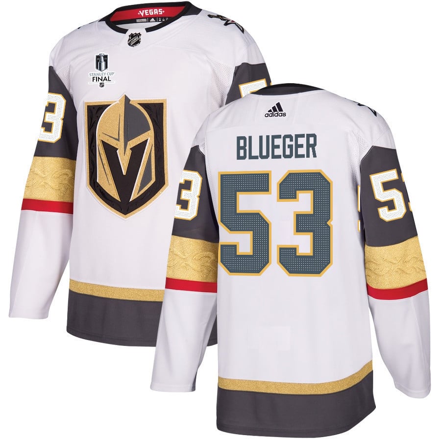 Teddy Blueger 53 Vegas Golden Knights Stanley Cup 2023 Final Patch Away Breakaway Men Jersey – White