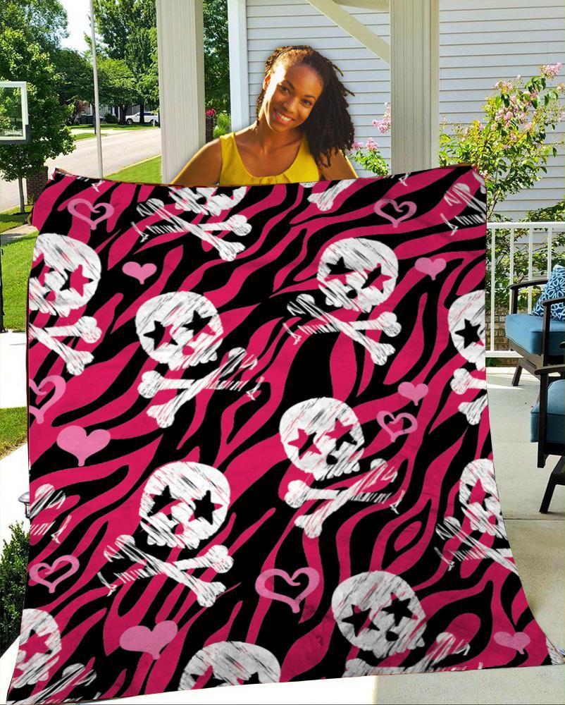 Skull Halloween Gift Fleece Blanket – Quilt Blanket