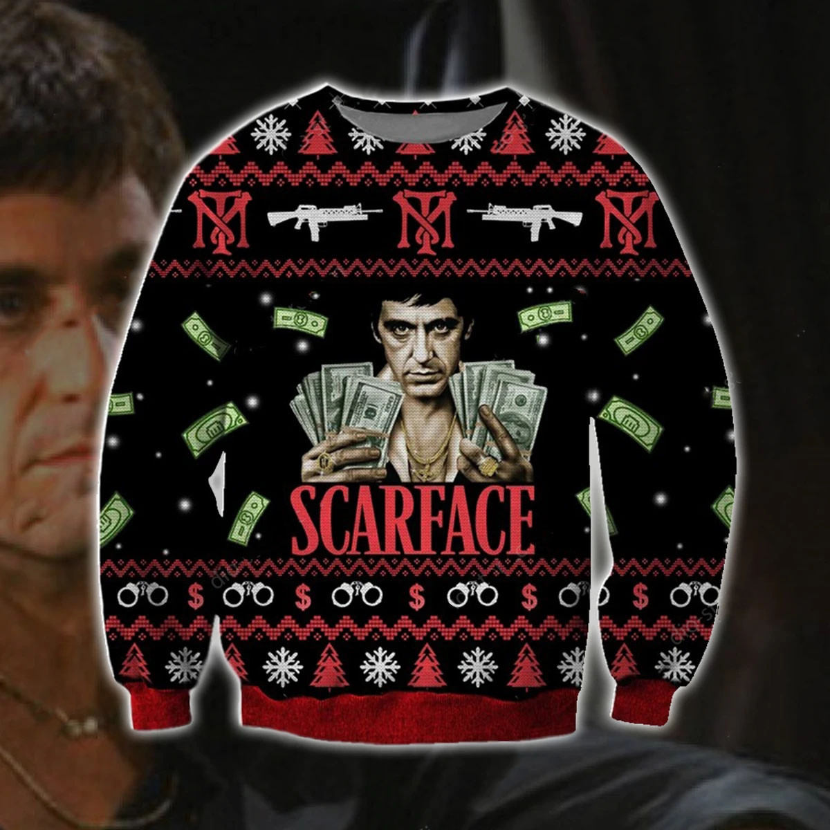 Scarface Ugly Christmas Sweater