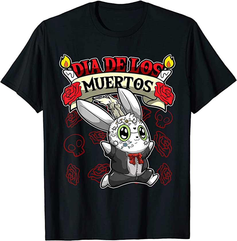 Dia De Los Muertos – Day Of The Dead – Rabbit T-Shirt