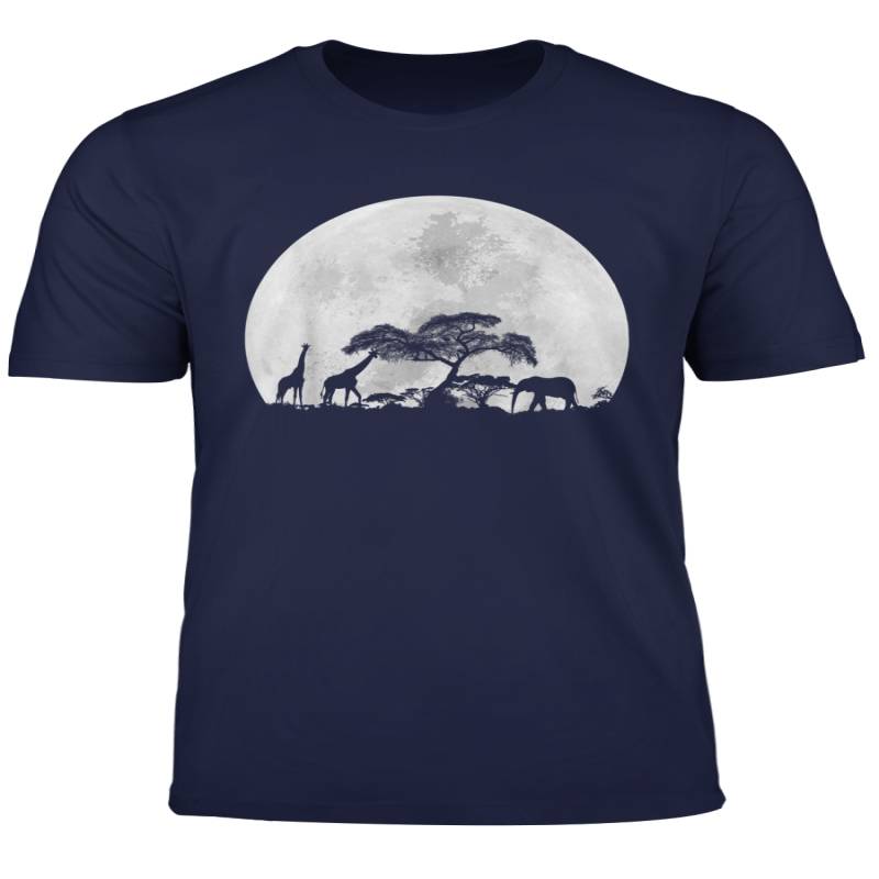 Giraffe Baby Elephant Moon Safari Animal Christmas Gift Idea T Shirt