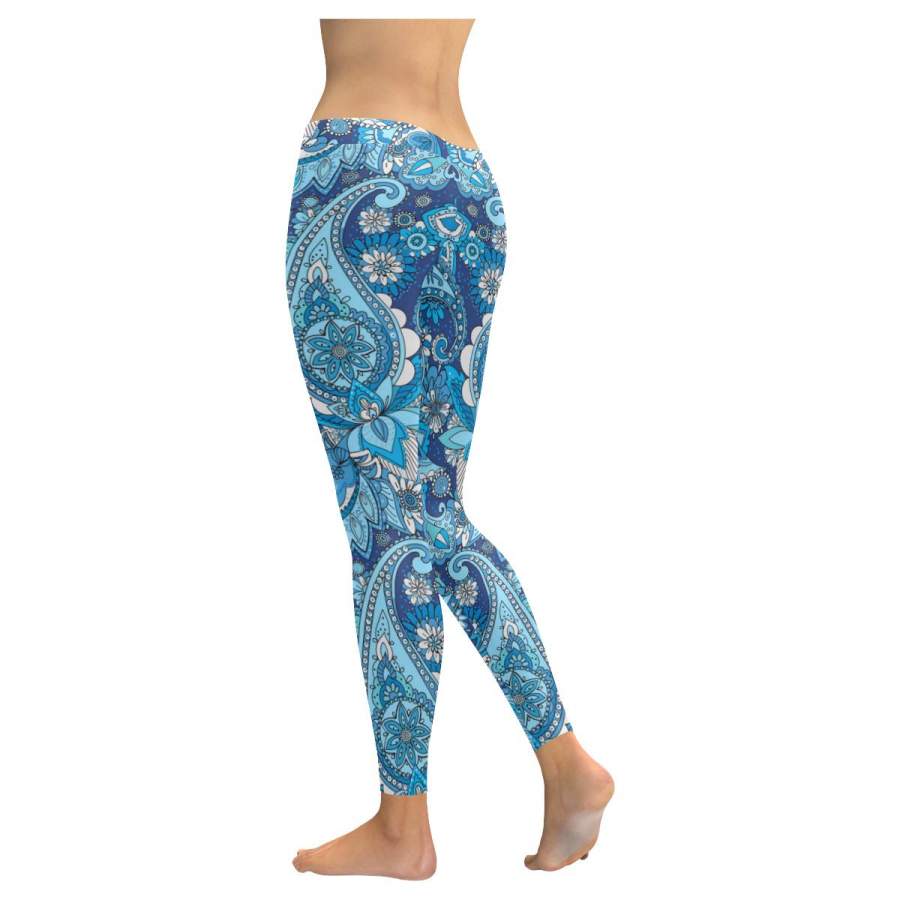Blue Paisley Leggings for Women S-5XL Plus Size – Fit Fit Apparel