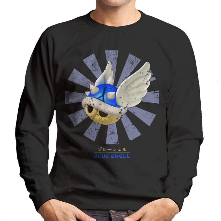 Blue Shell Retro Japanese Mario Men’s Sweatshirt