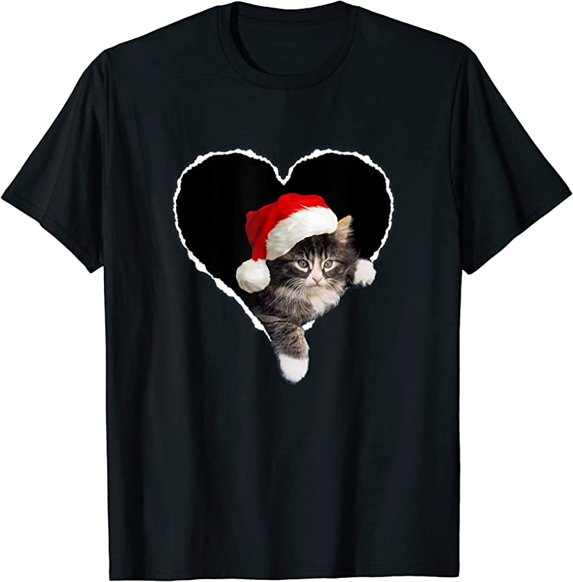 Sweet Kitten Christmas Funny Cat Lover Cat Lady Xmas Kitty T-Shirt