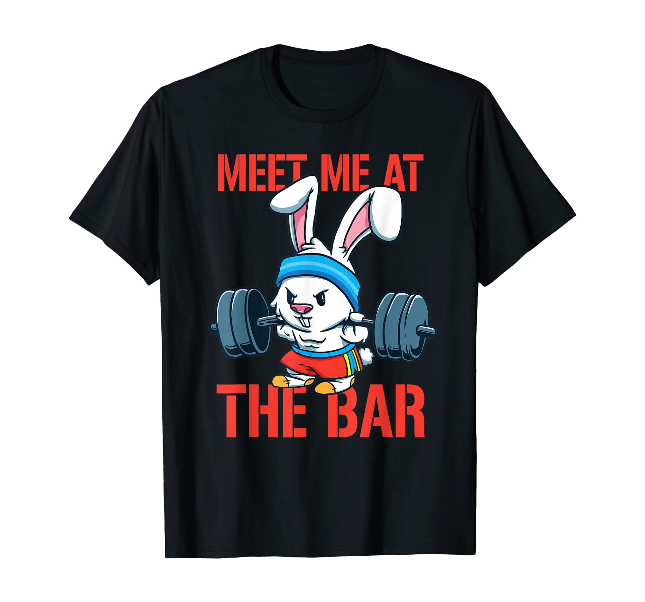 Meet Me At The Bar Rabbit Fitness Bunny Shoulder Shrug Gym T-Shirt