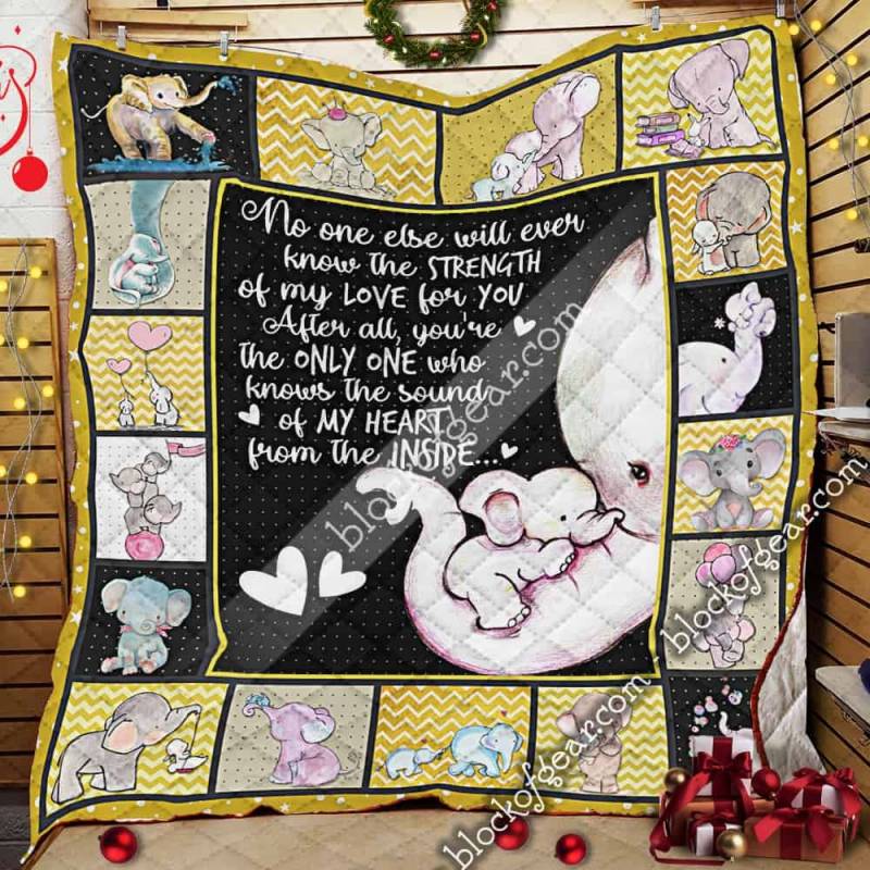 To My Daughter, Love Mom, Baby Elephant Quilt LHA457 Block Of Gear™ – Block of Gear