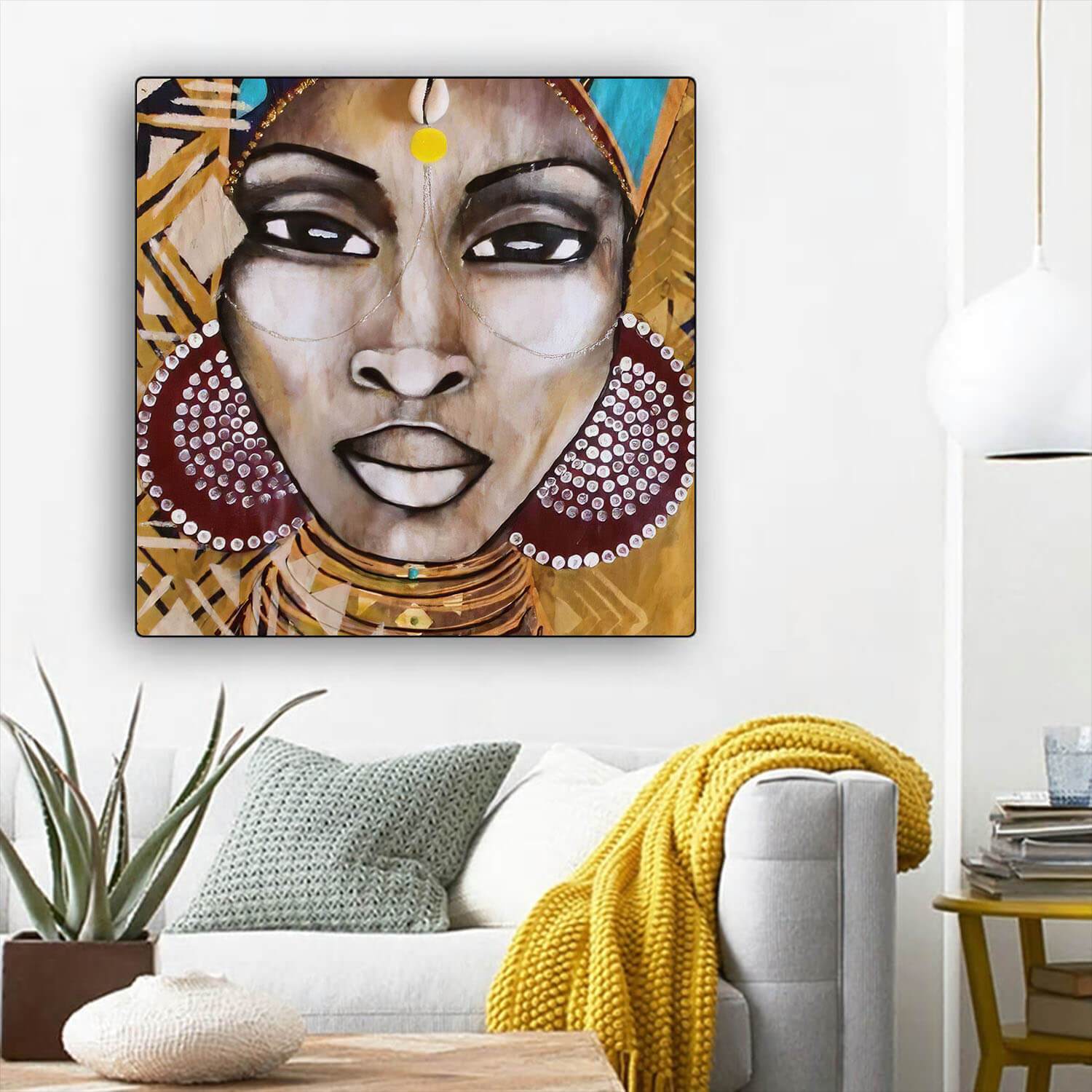 African Canvas Art Beautiful Black Girl African American Art Prints Afrocentric Home Decor BPS34264