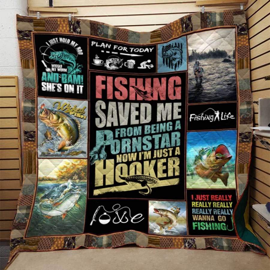 Wozoro Quilt Blanket Fishing Saved Me Now I’m Just A Hooker Twin Queen King Size