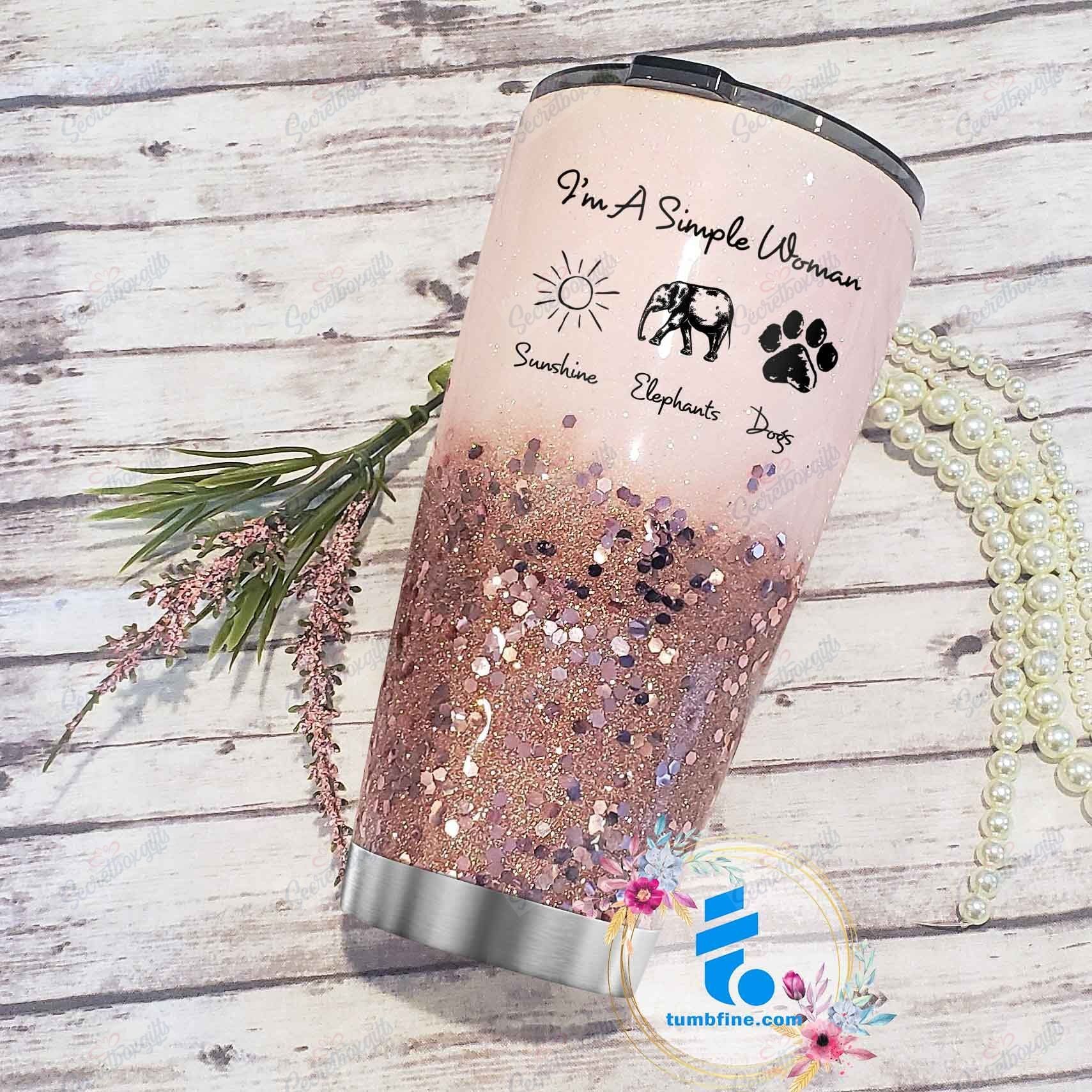 A Simple Woman Elephant Lnt18121616 Stainless Steel Tumbler Travel Customize Name, Text, Number, Image