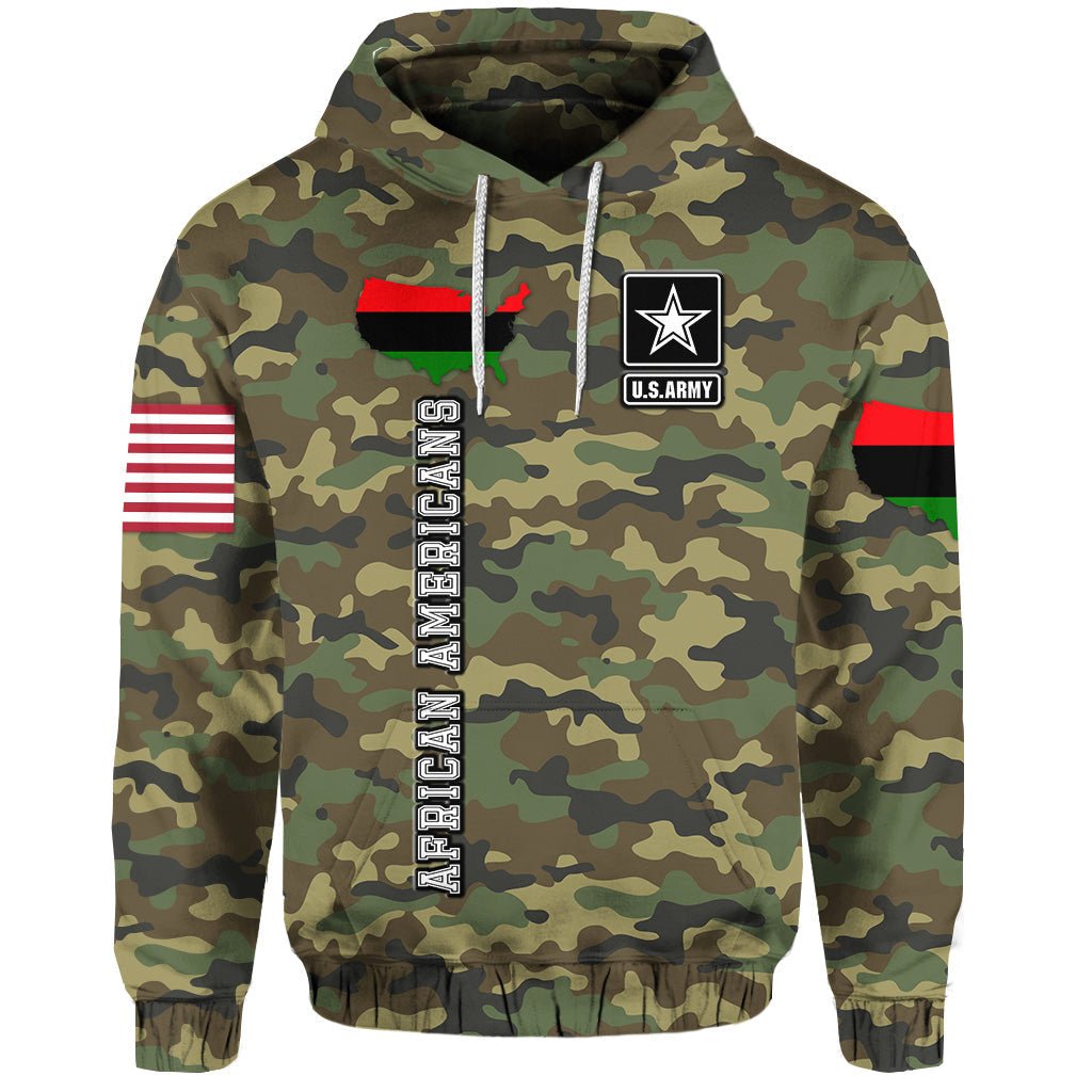 (Custom Personalised) Military Of African Americans Hoodie/ Zip Hoodie Flag Simple Style Lt8