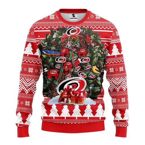 Carolina Hurricanes Tree Christmas Gift For Fan Ugly Wool Sweater Christmas