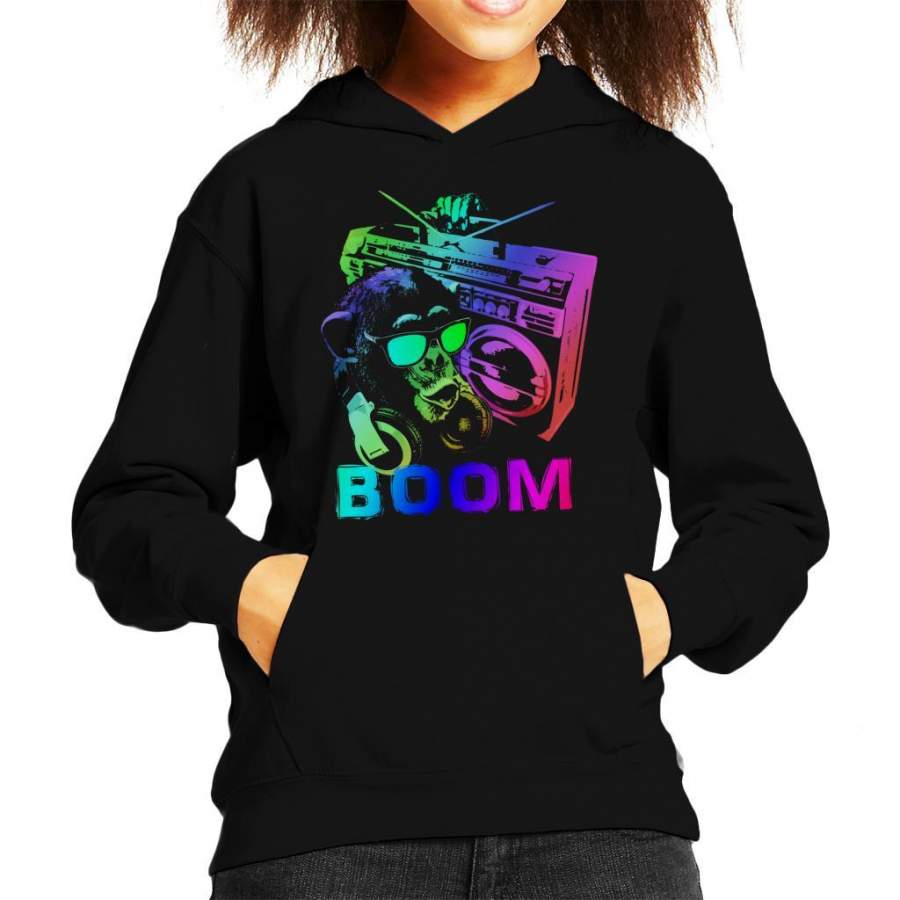 Monkey Boombox Kid’s Hooded Sweatshirt