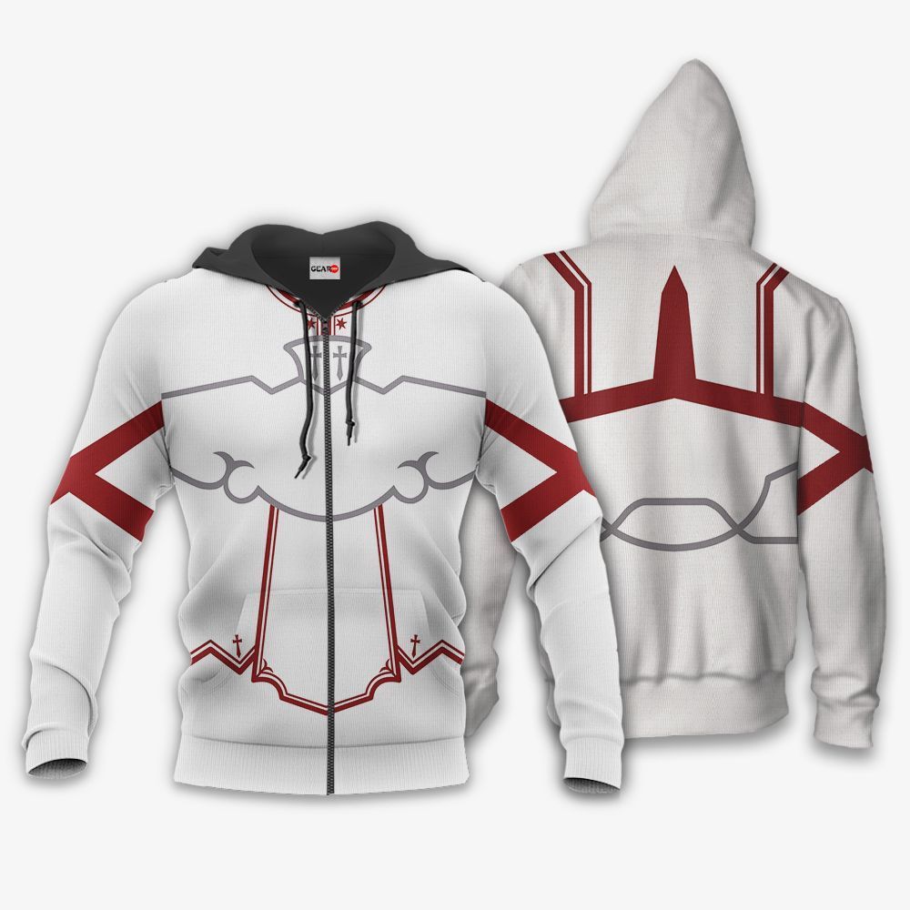 Sword Art Online Asuna Yuuki Uniform Hoodie Shirt Anime Zip Jacket