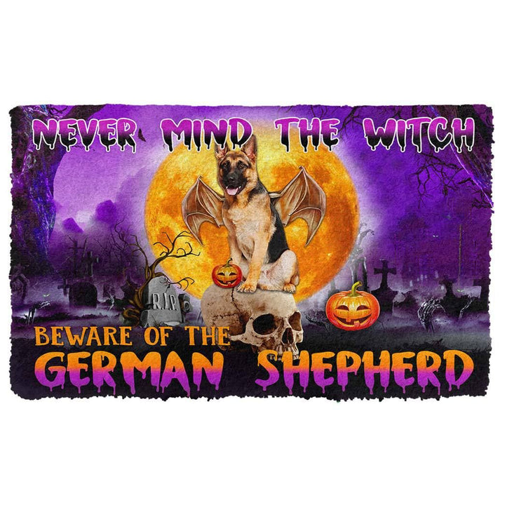 Waybackapparel Beware Of Halloween Vampire German Shepherd Custom 3D Doormat